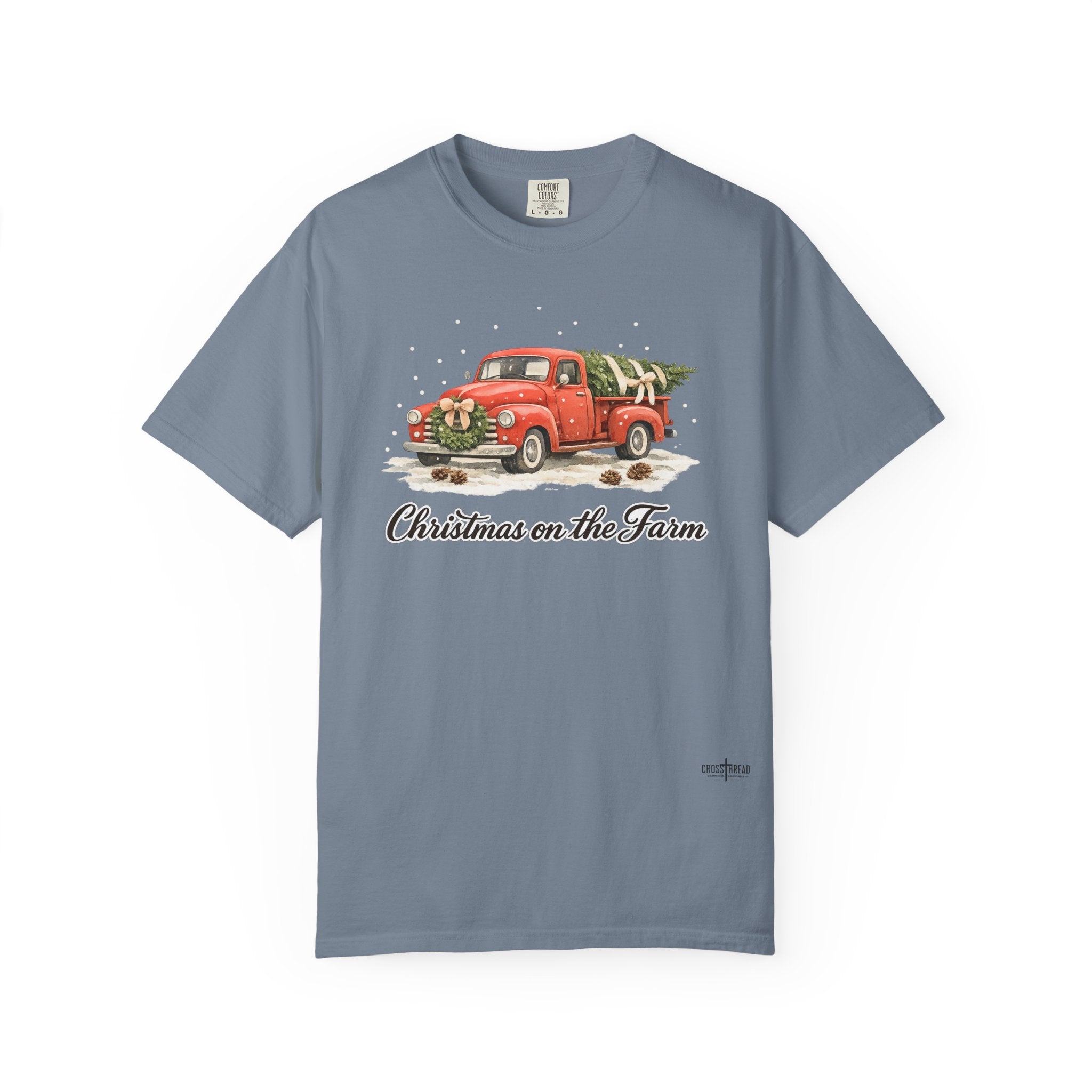 Christmas on the Farm Red Truck Comfort Colors Shirt