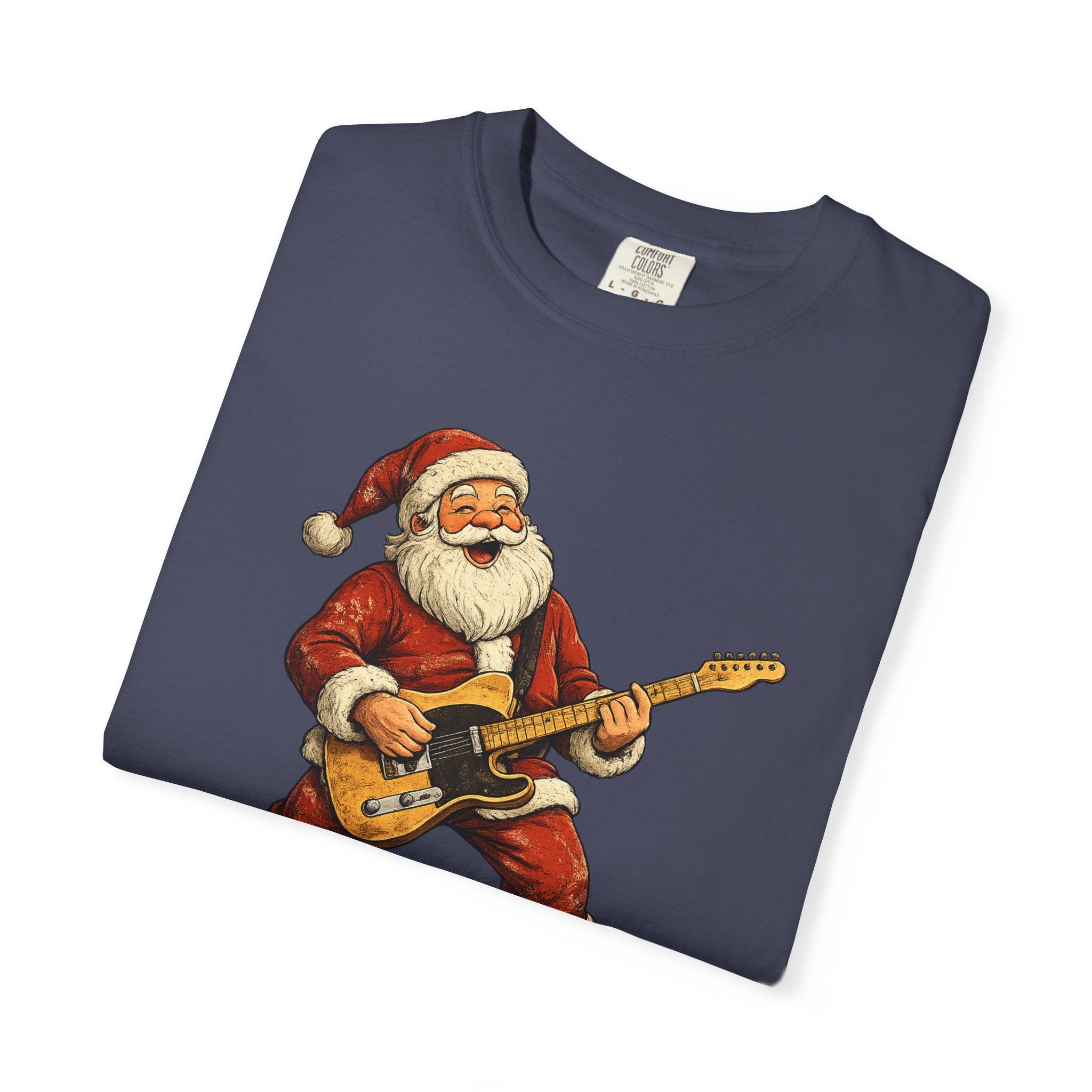 Santa T-Style Guitar Comfort Colors Shirt
