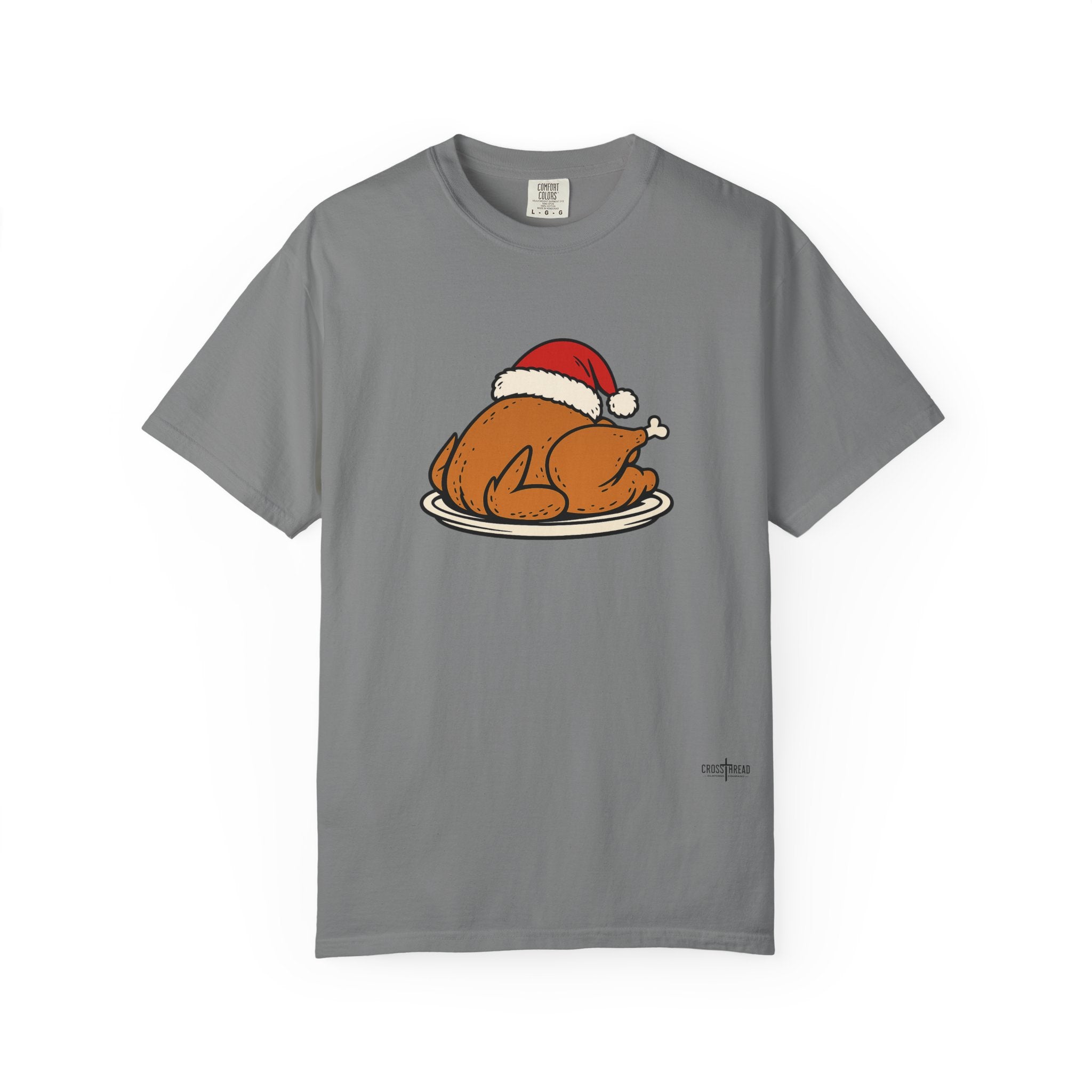 Roasted Turkey Santa Hat Comfort Colors Shirt