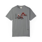 Rustic Santa Tractor and Barn Comfort Colors Shirt