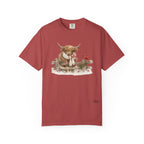 Highland Cow and Cardinal Comfort Colors Shirt