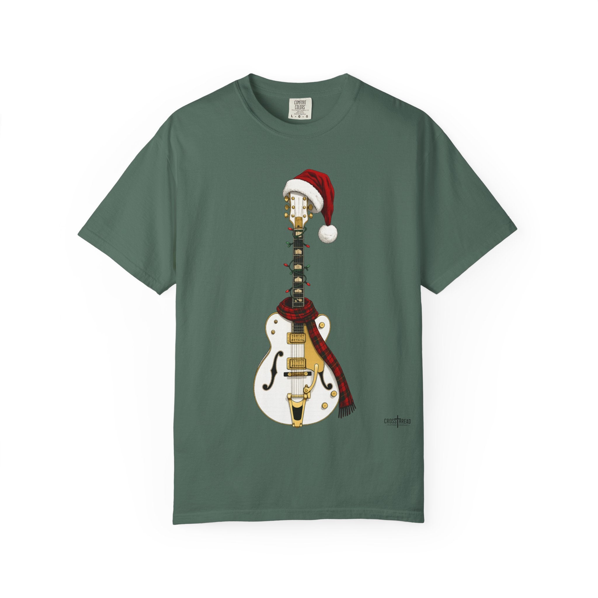 Christmas Hollowbody Guitar Comfort Colors Shirt