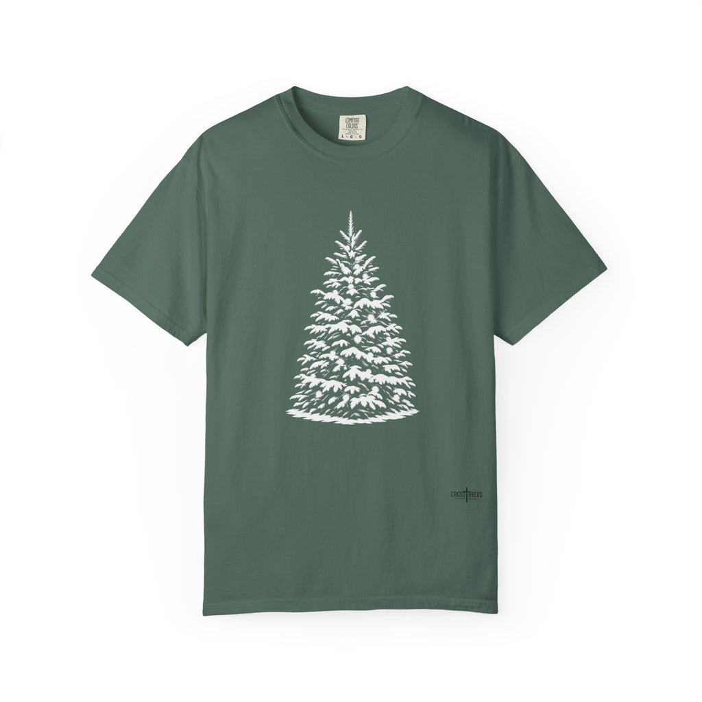 Snowy Christmas Tree Comfort Colors T-Shirt