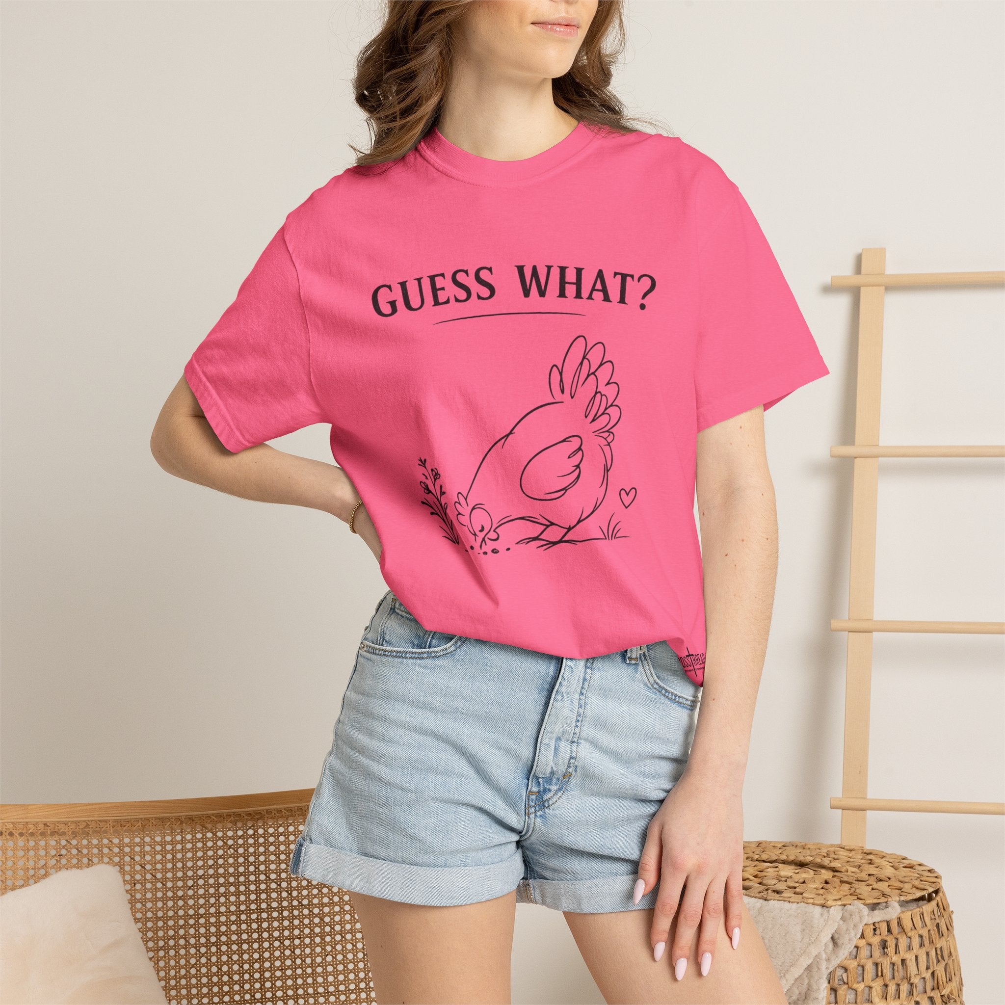 "Guess What?" Chicken Butt Cute Hen Graphic Tee
