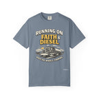Running on Faith & Diesel T-Shirt — Trucker Semi Truck Graphic Tee