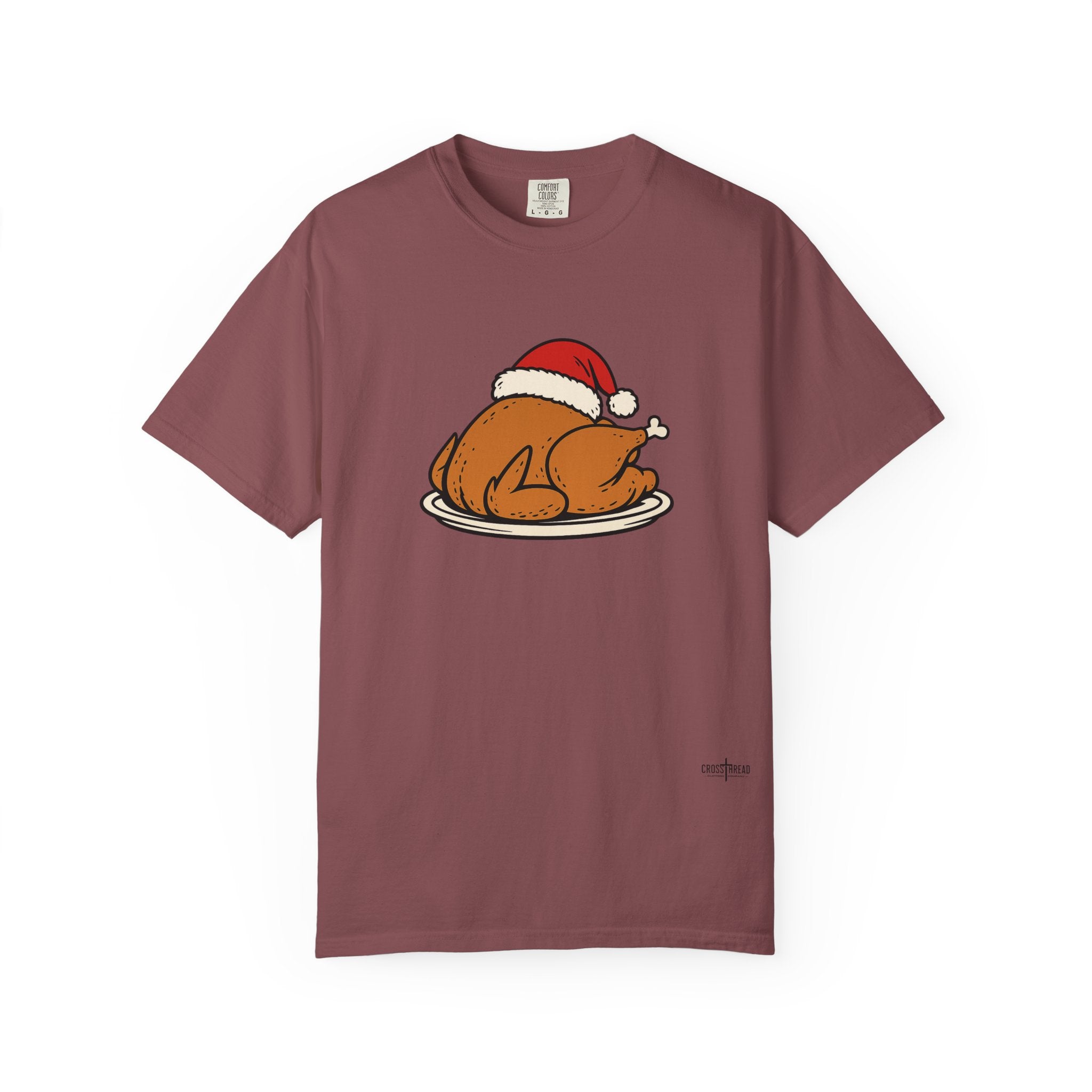 Roasted Turkey Santa Hat Comfort Colors Shirt
