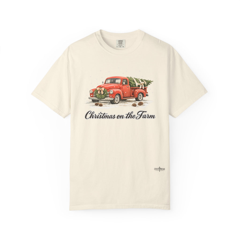 Christmas on the Farm Red Truck Comfort Colors Shirt