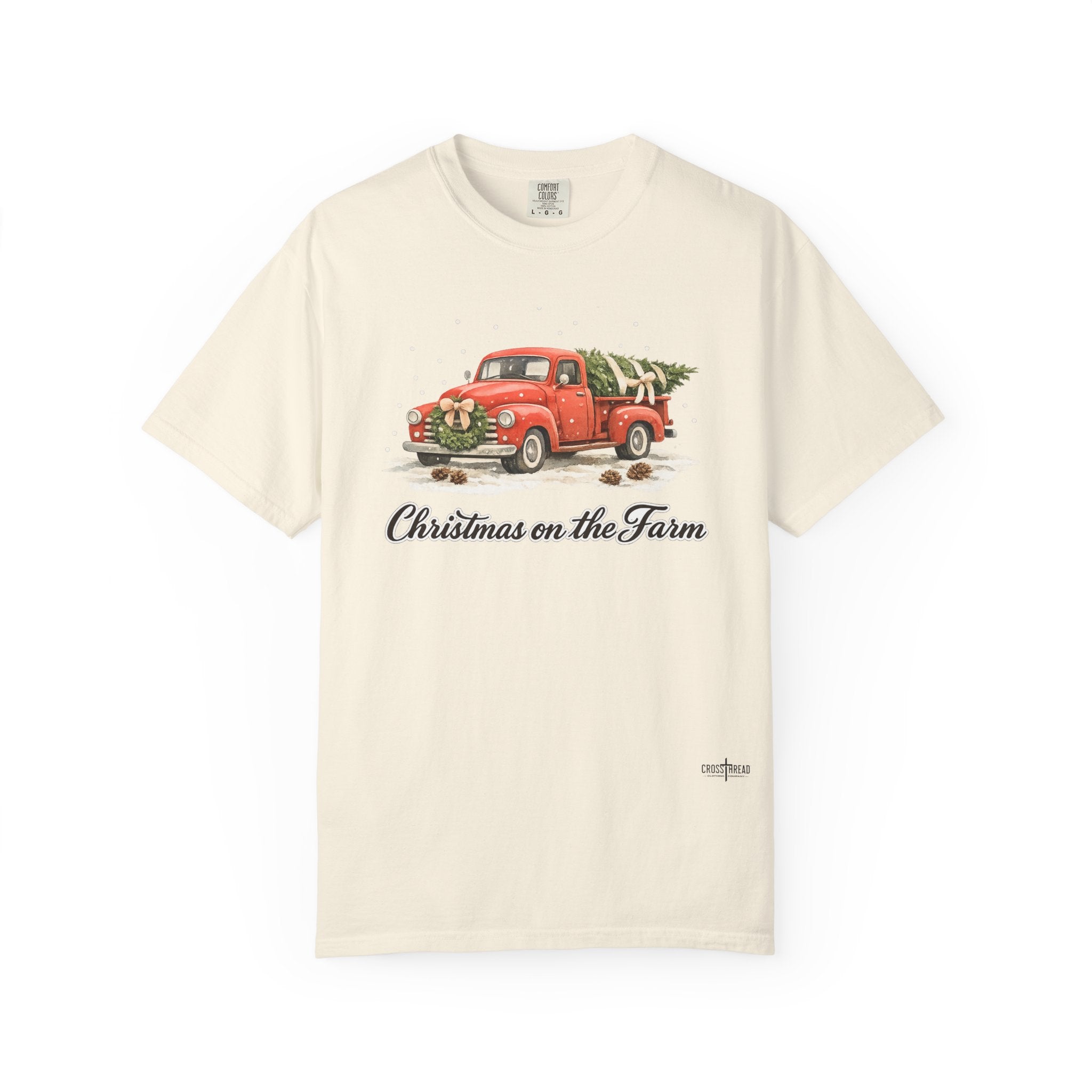Christmas on the Farm Red Truck Comfort Colors Shirt