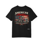 American Trucker T-Shirt — 'Strong and Courageous' Patriotic Semi Truck Tee