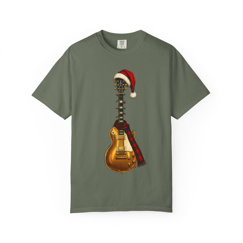 Christmas LP-Style Gold Guitar Comfort Colors Shirt