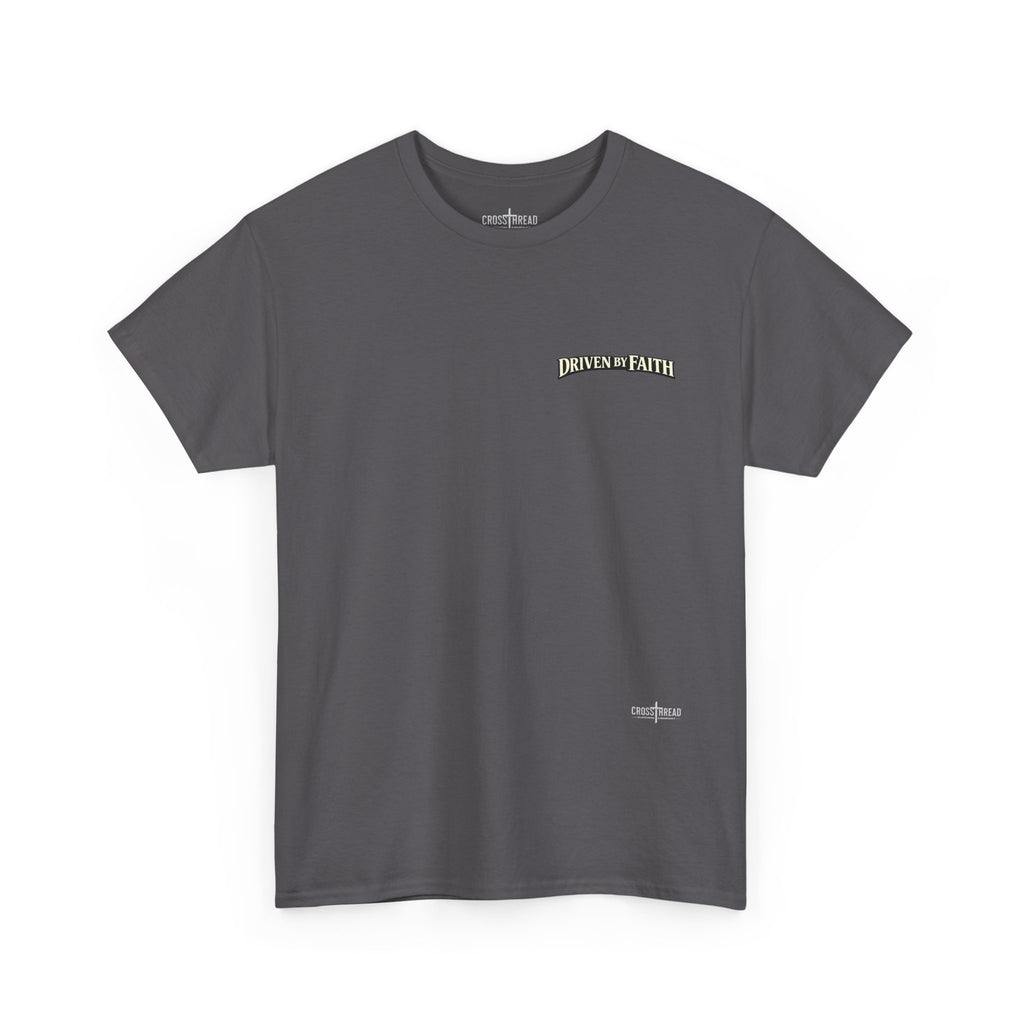 Driven By Faith Truck T-Shirt — 'Jesus Saves' Christian Trucker Tee