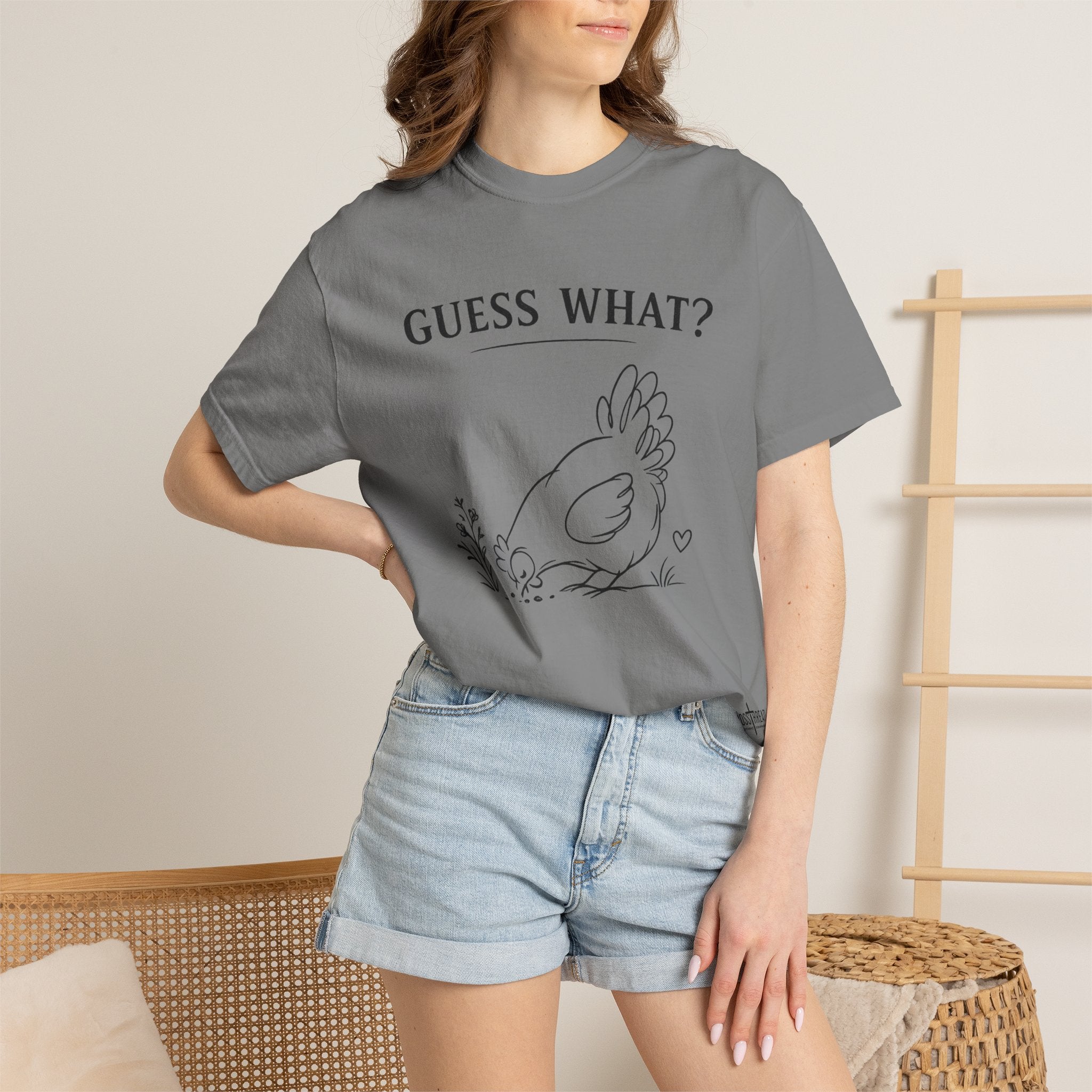 "Guess What?" Chicken Butt Cute Hen Graphic Tee