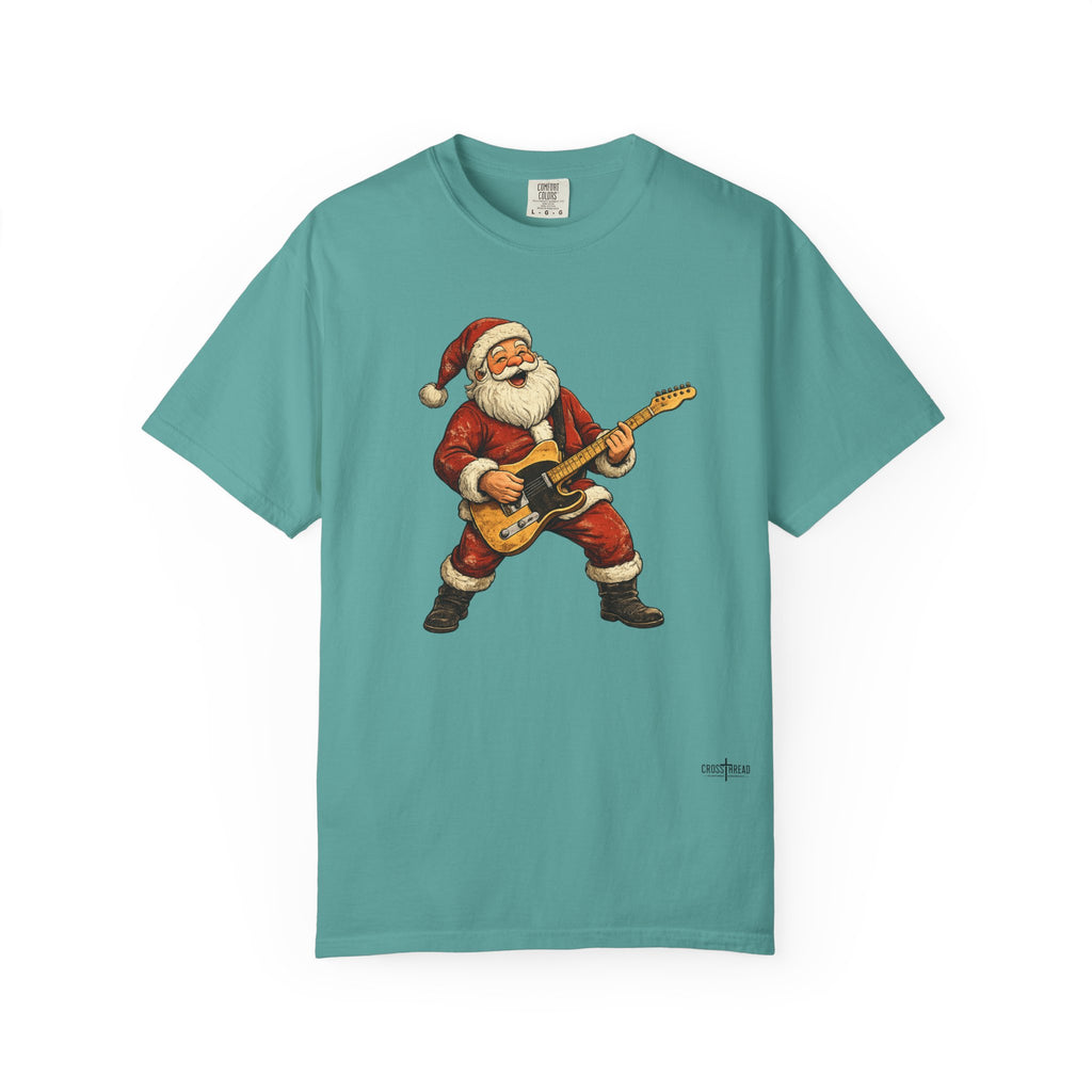 Santa T-Style Guitar Comfort Colors Shirt