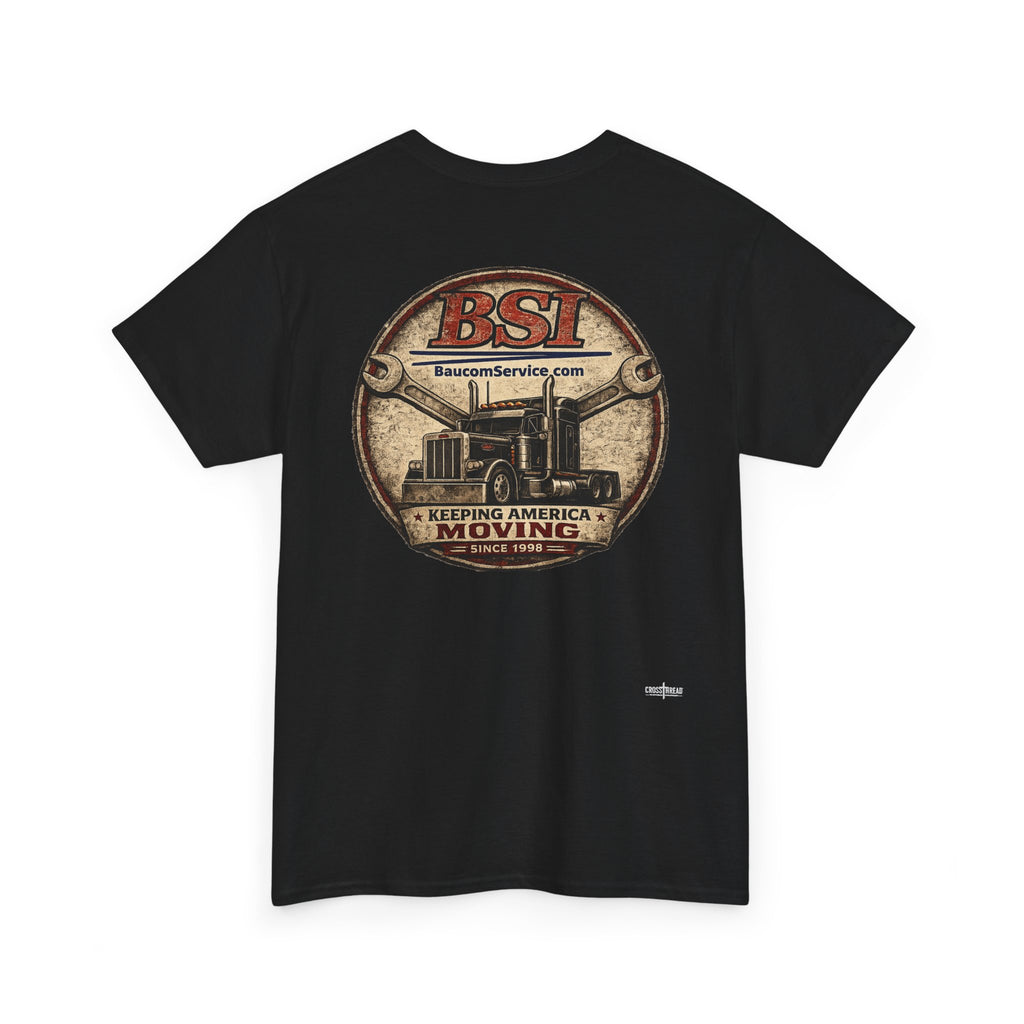 BSI Vintage Truck Logo Tee — "Keeping America Moving" Cotton T-Shirt