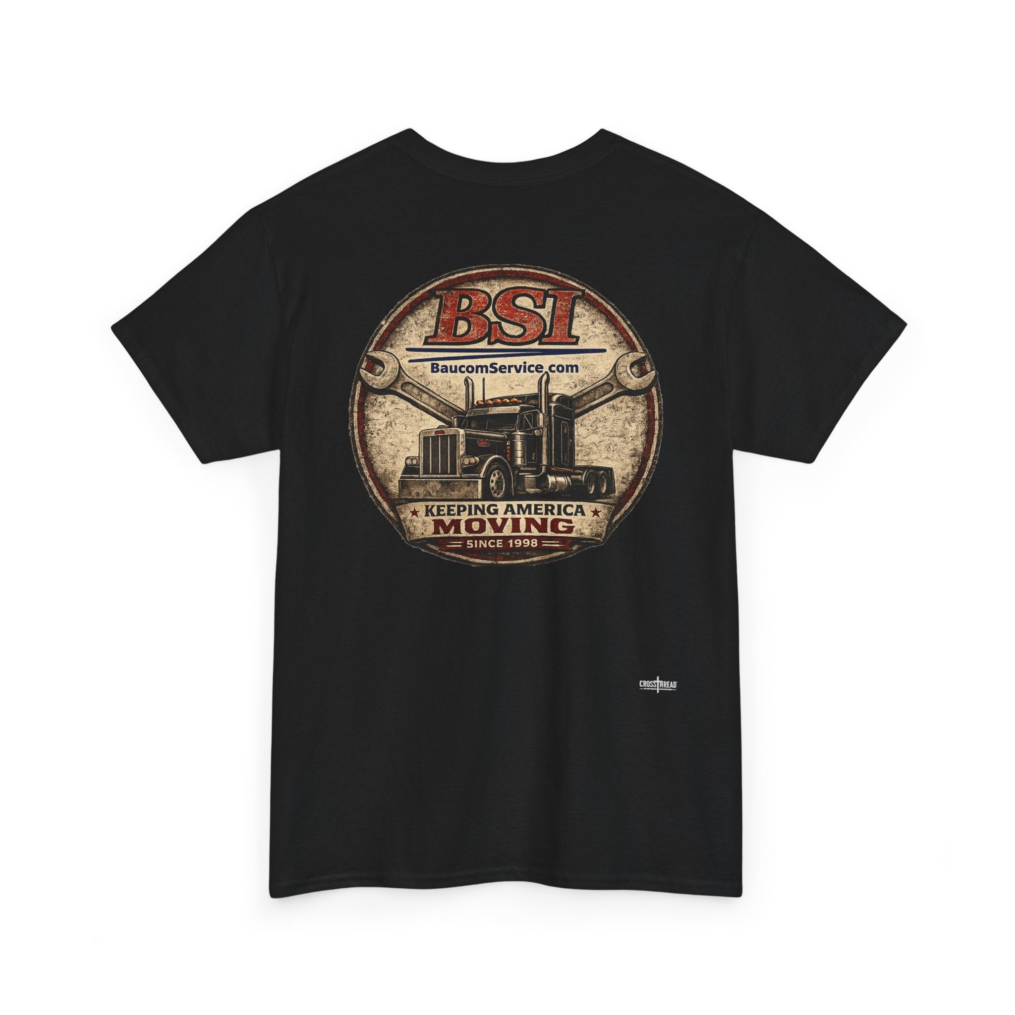 BSI Vintage Truck Logo Tee — "Keeping America Moving" Cotton T-Shirt