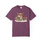 Highland Cow and Cardinal Comfort Colors Shirt