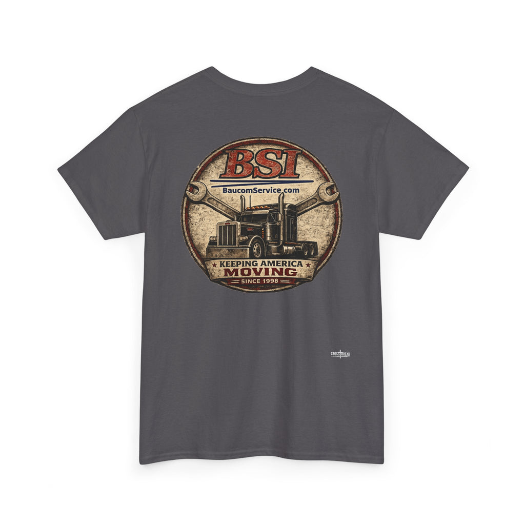 BSI Vintage Truck Logo Tee — "Keeping America Moving" Cotton T-Shirt