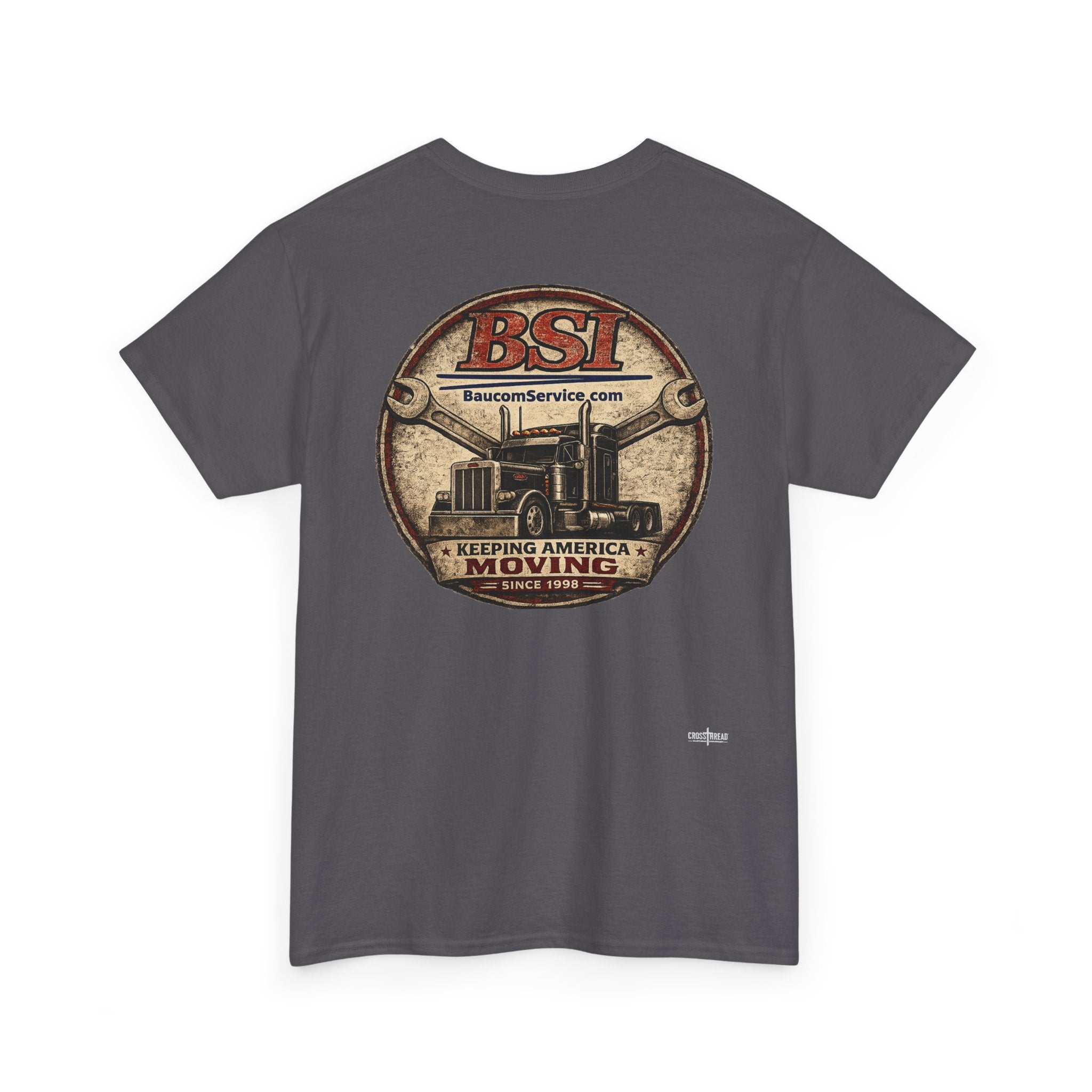 BSI Vintage Truck Logo Tee — "Keeping America Moving" Cotton T-Shirt