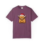 Highland Cow Santa Hat Comfort Colors Shirt