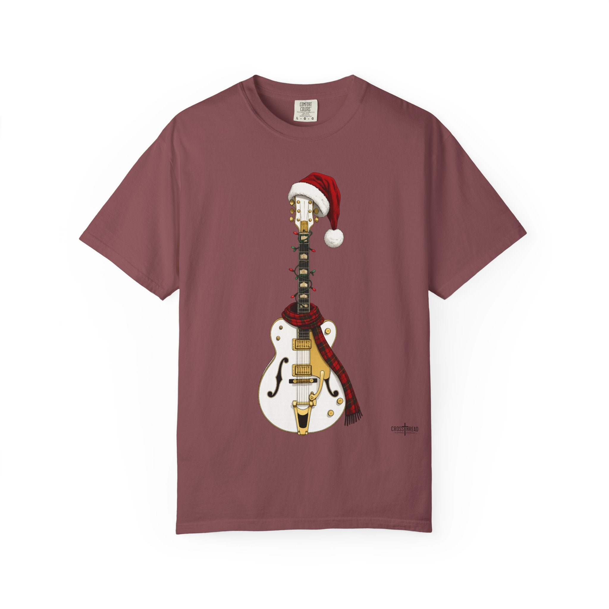 Christmas Hollowbody Guitar Comfort Colors Shirt