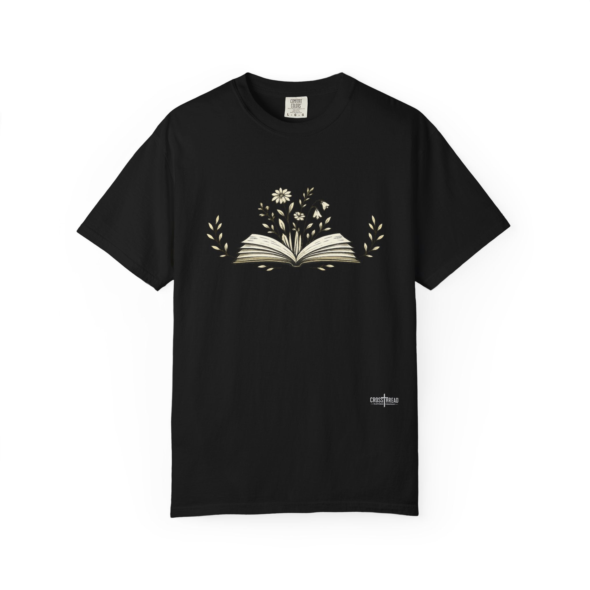 Floral Open Book T-Shirt — Book Lover Reading Tee