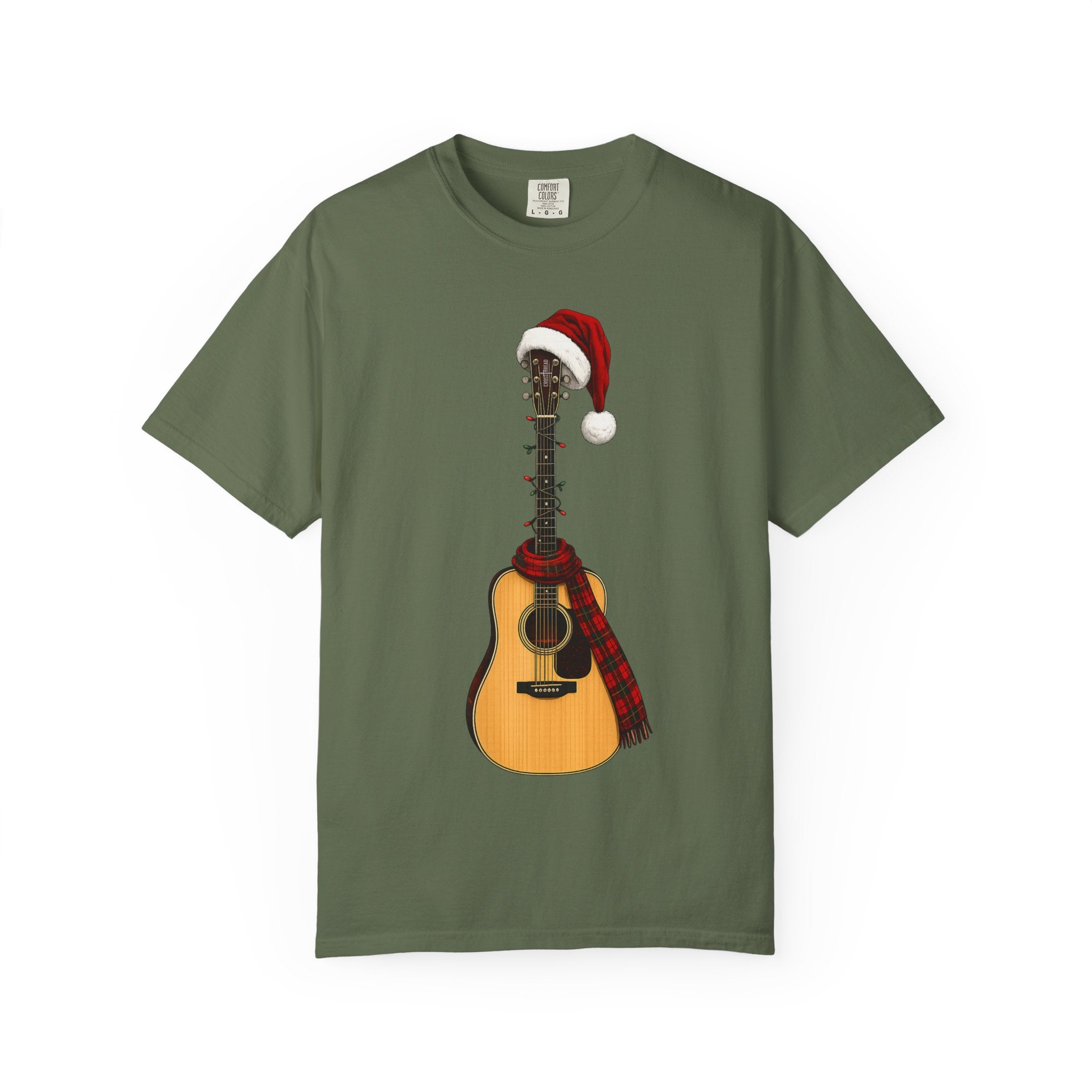 Christmas Acoustic Guitar Comfort Colors Shirt