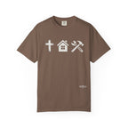 Faith Family Work T-Shirt — Inspirational Christian Men’s Tee