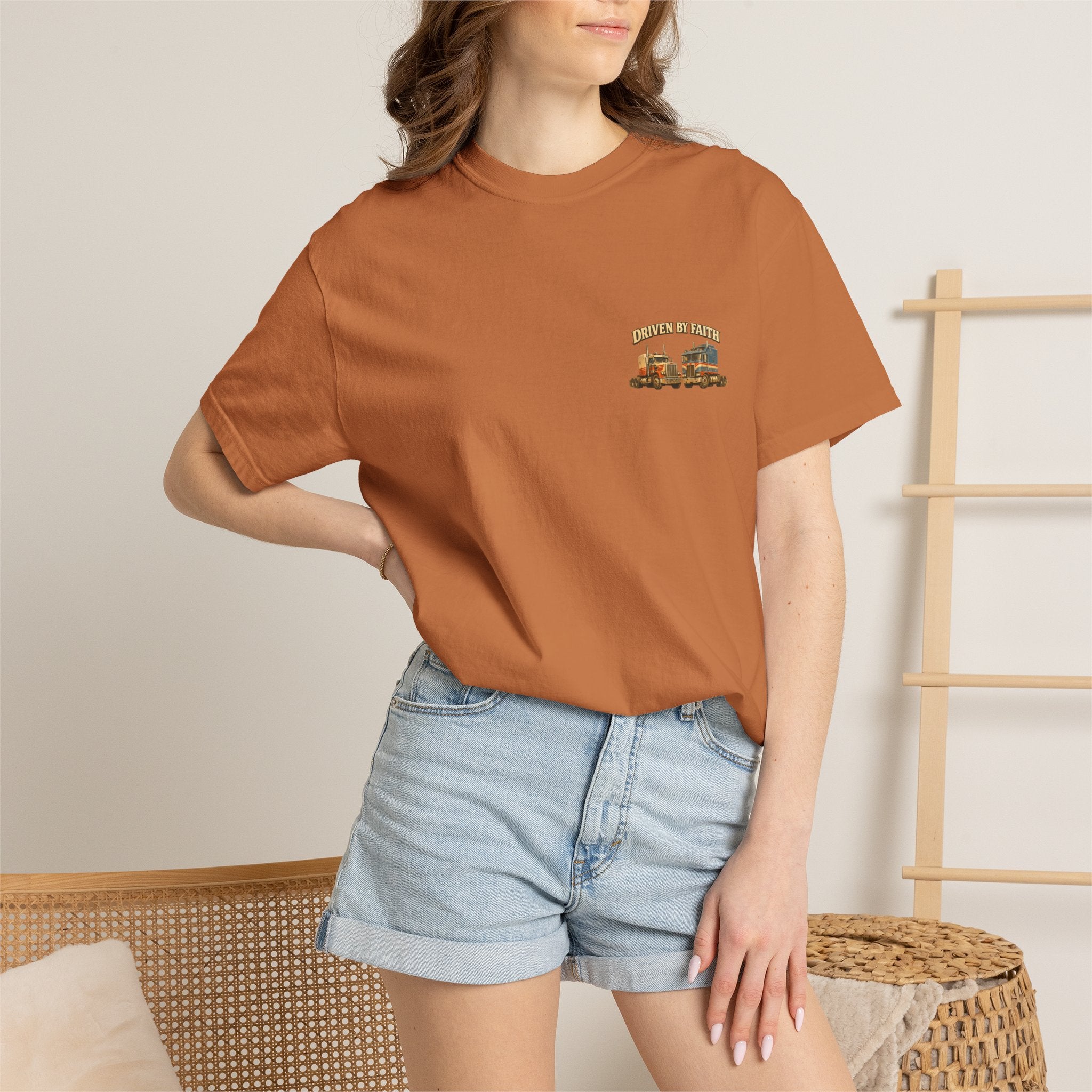 Driven by Faith Vintage Style Trucker T-Shirt