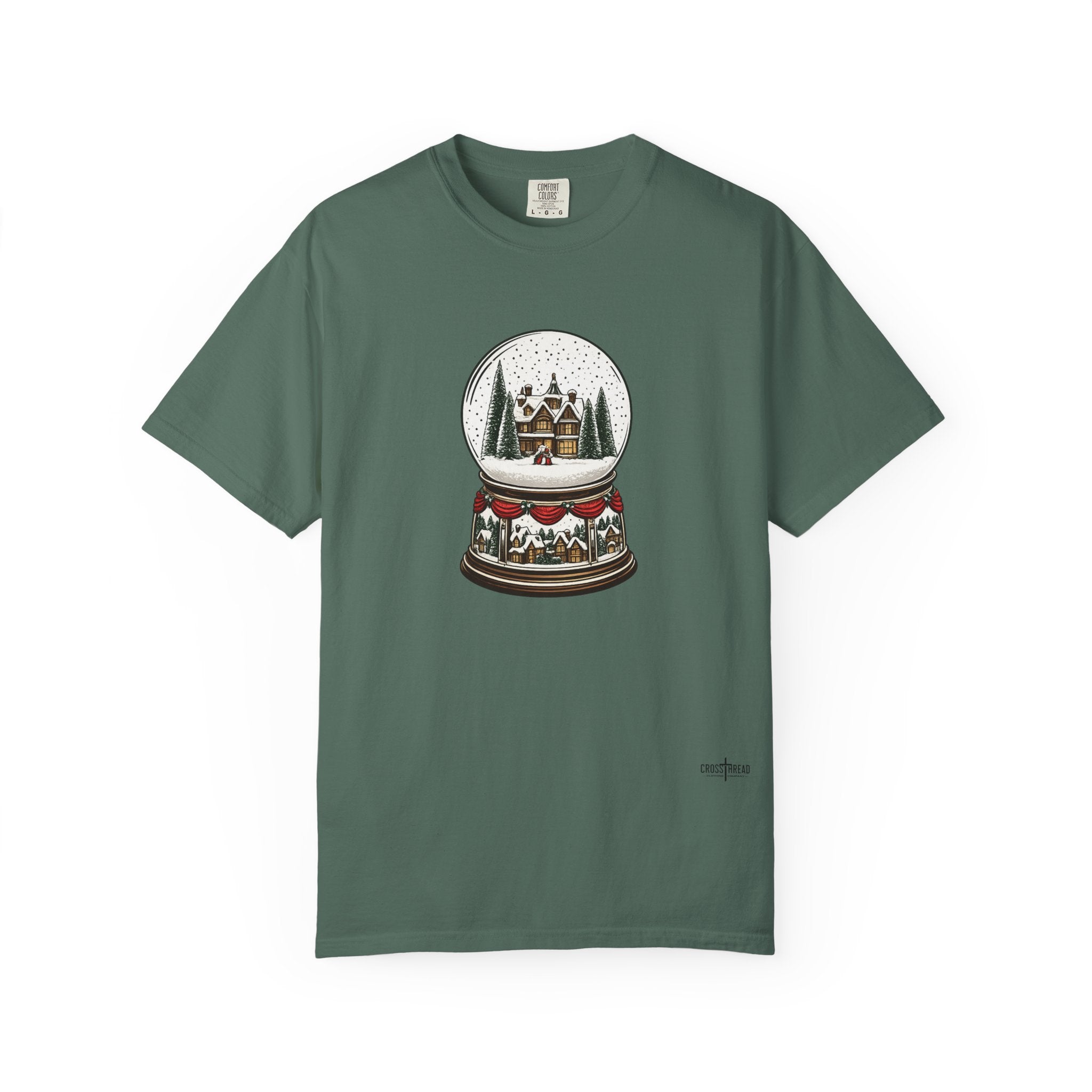 Snow Globe Holiday T-Shirt — Vintage Winter Village Graphic