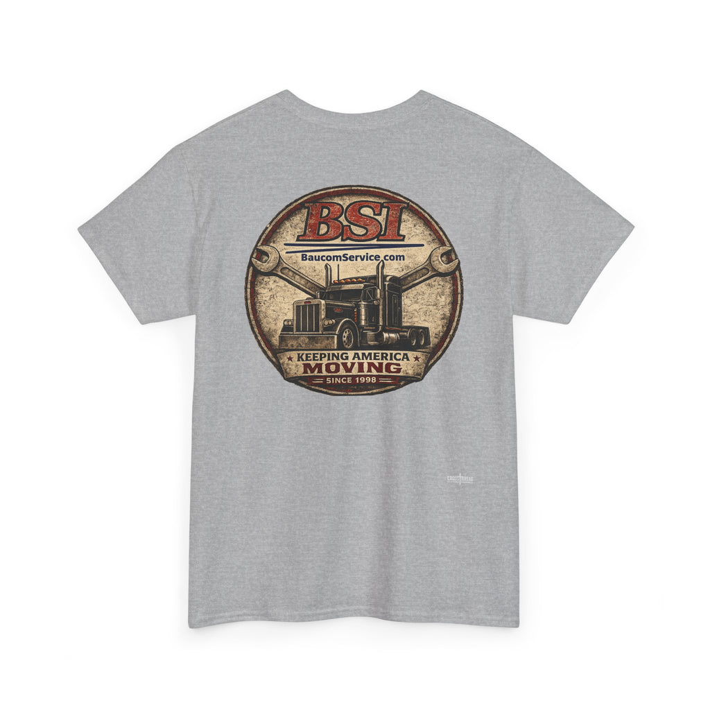 BSI Vintage Truck Logo Tee — "Keeping America Moving" Cotton T-Shirt