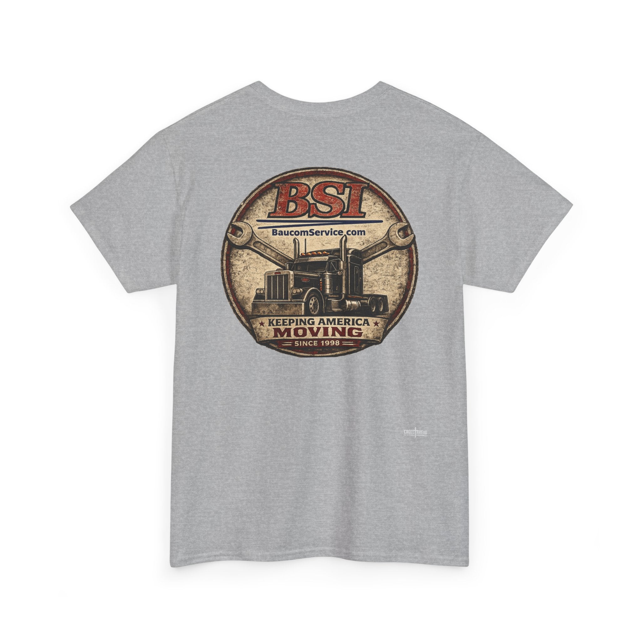 BSI Vintage Truck Logo Tee — "Keeping America Moving" Cotton T-Shirt