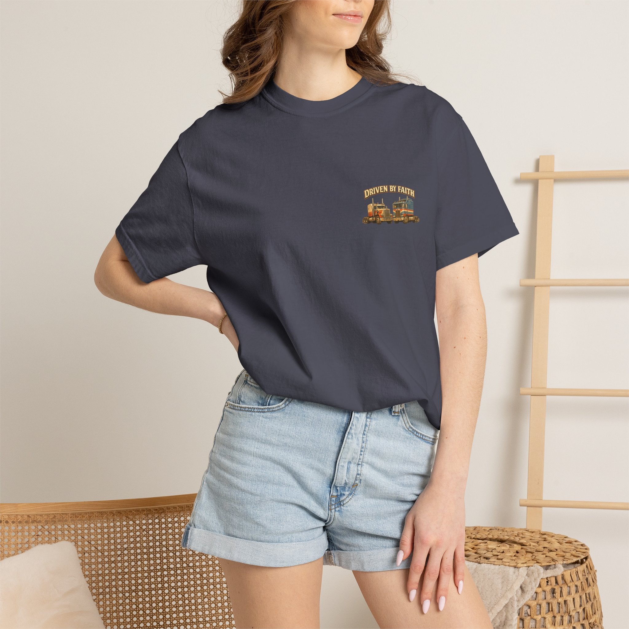 Driven by Faith Vintage Style Trucker T-Shirt