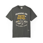 Running on Faith & Diesel T-Shirt — Trucker Semi Truck Graphic Tee