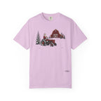 Rustic Santa Tractor and Barn Comfort Colors Shirt