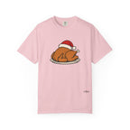 Roasted Turkey Santa Hat Comfort Colors Shirt