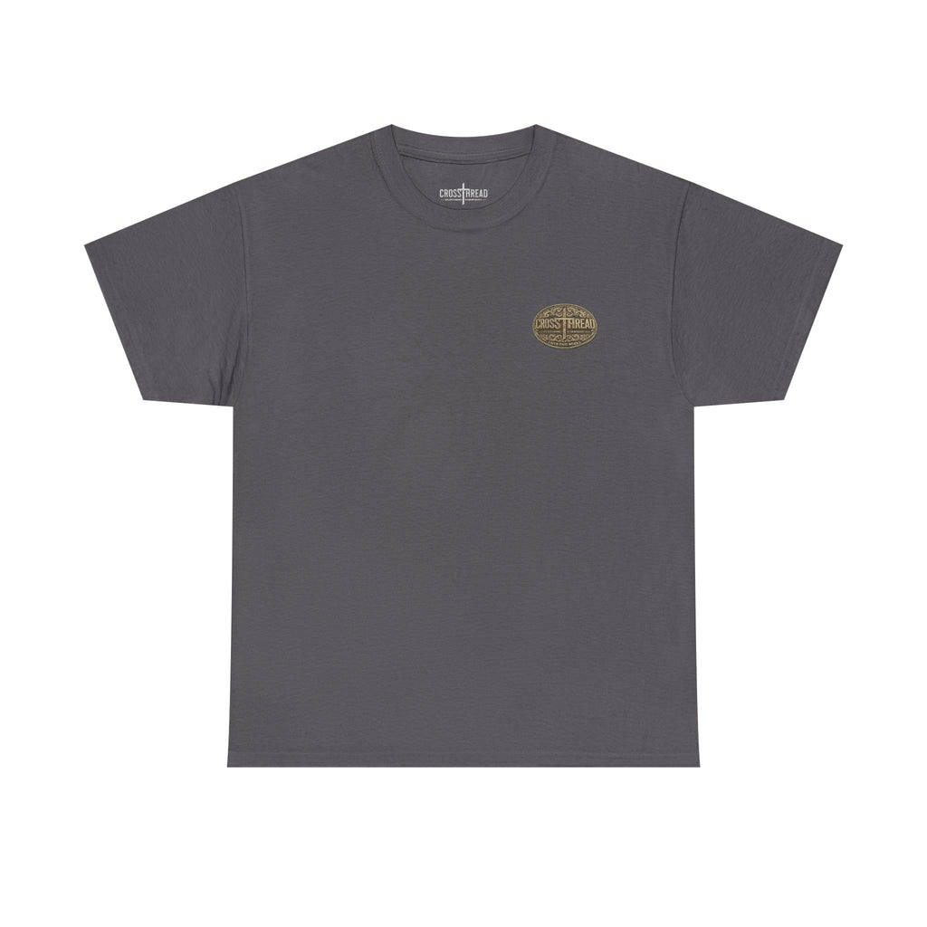 CrossThread Belt Buckle Logo Tee — Faith That Works Cotton T-Shirt