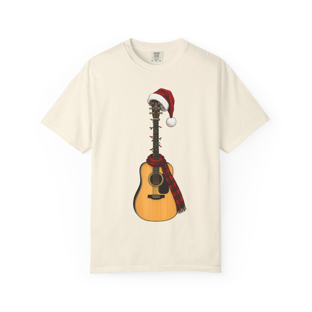 Christmas Acoustic Guitar Comfort Colors Shirt