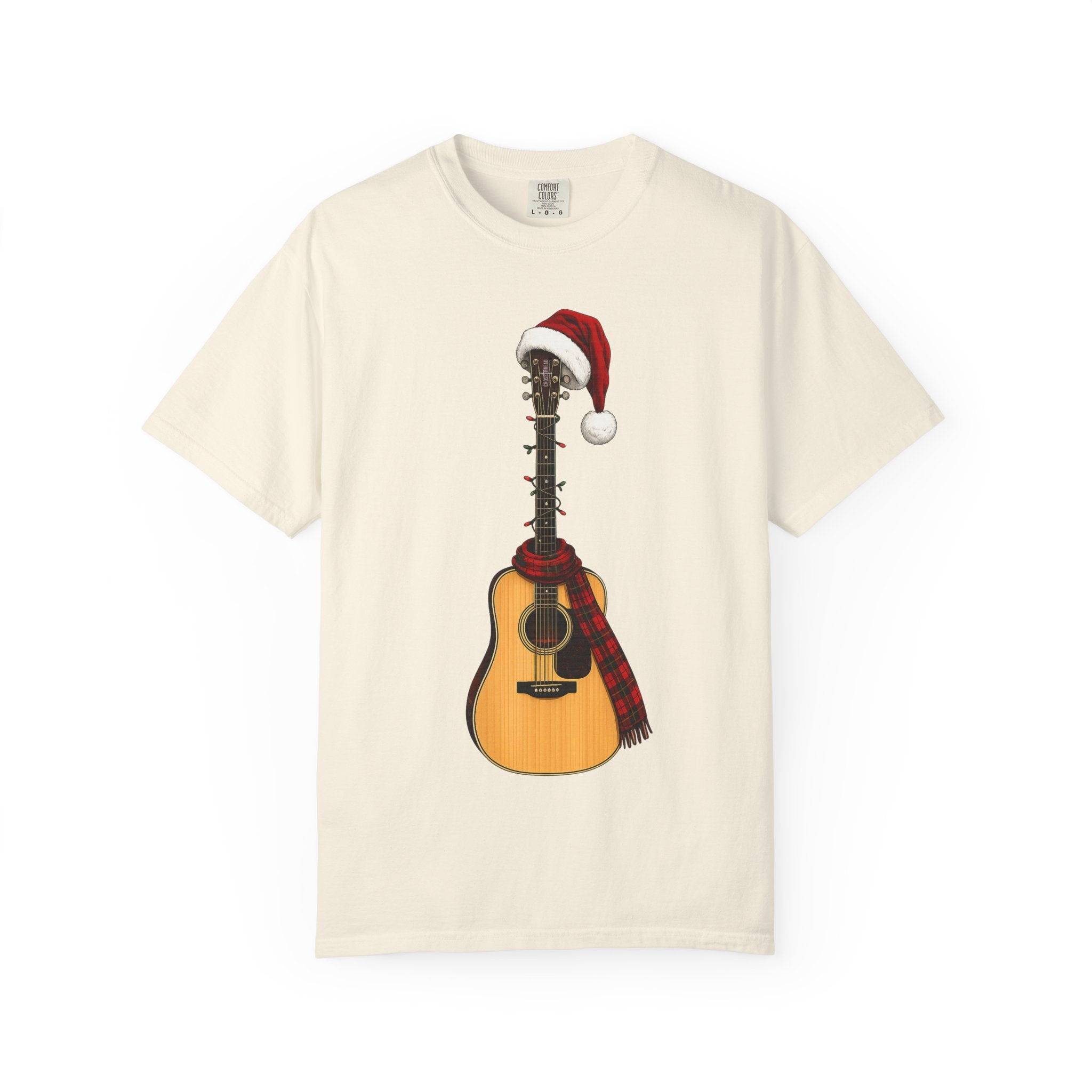 Christmas Acoustic Guitar Comfort Colors Shirt