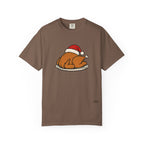 Roasted Turkey Santa Hat Comfort Colors Shirt