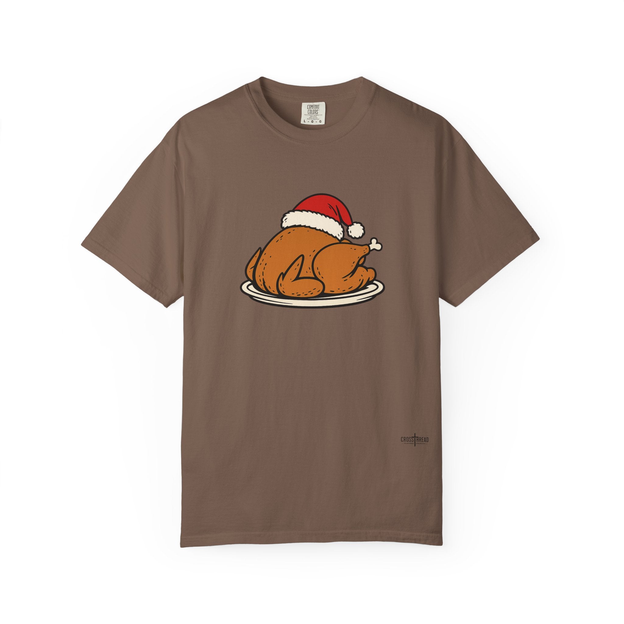 Roasted Turkey Santa Hat Comfort Colors Shirt