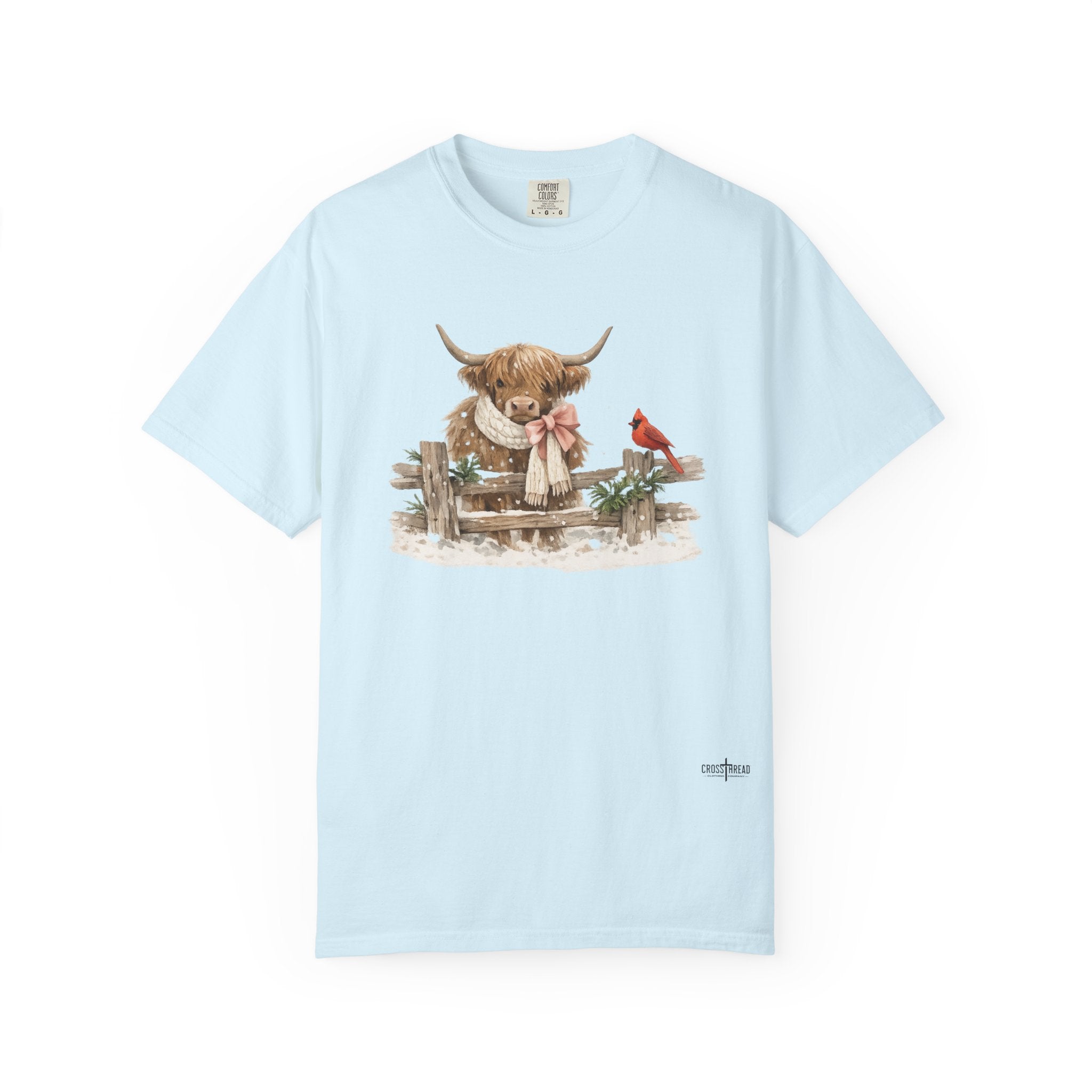 Highland Cow and Cardinal Comfort Colors Shirt