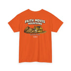 Faith Moves Mountains T‑Shirt — Inspirational Mountain & Bulldozer Graphic Tee