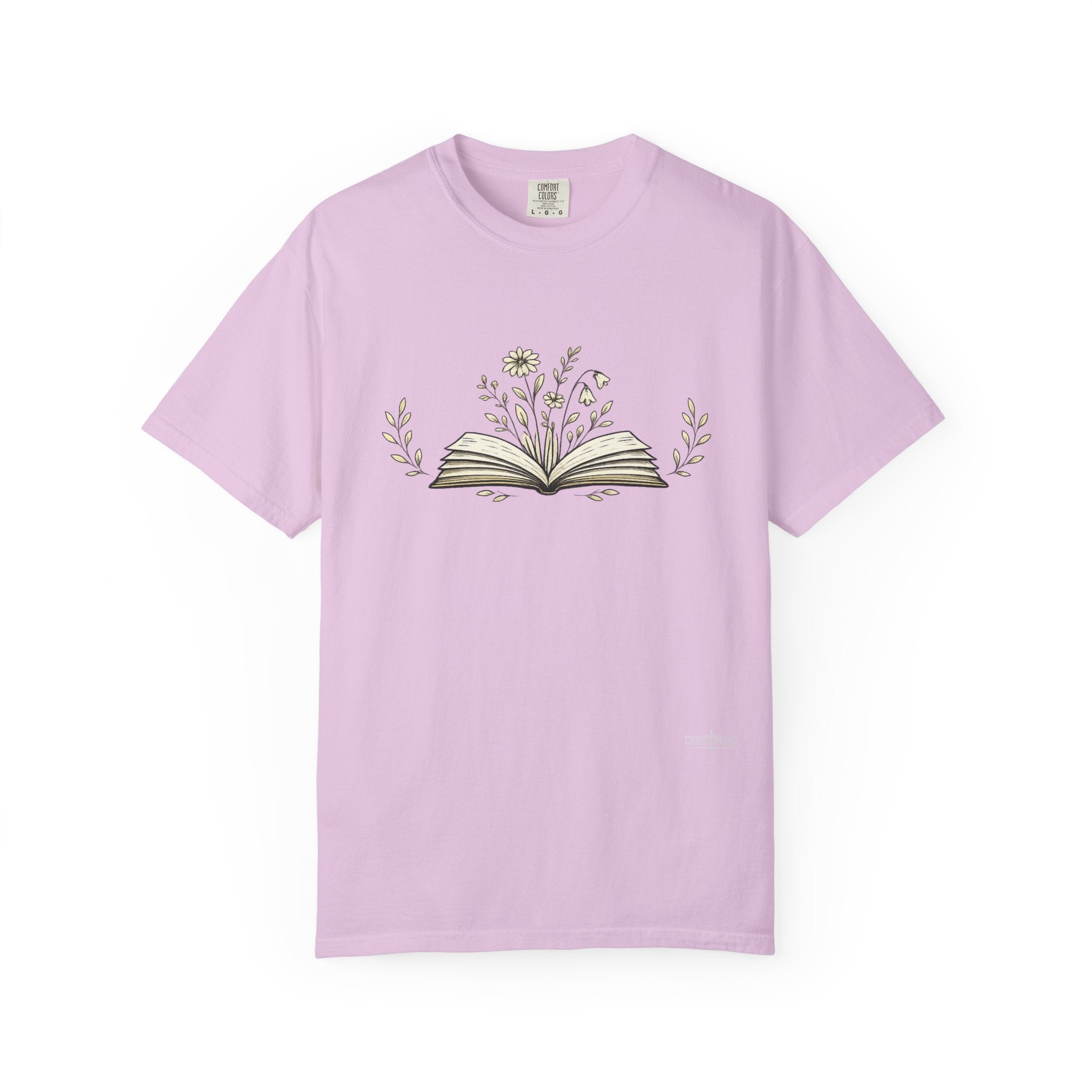 Floral Open Book T-Shirt — Book Lover Reading Tee