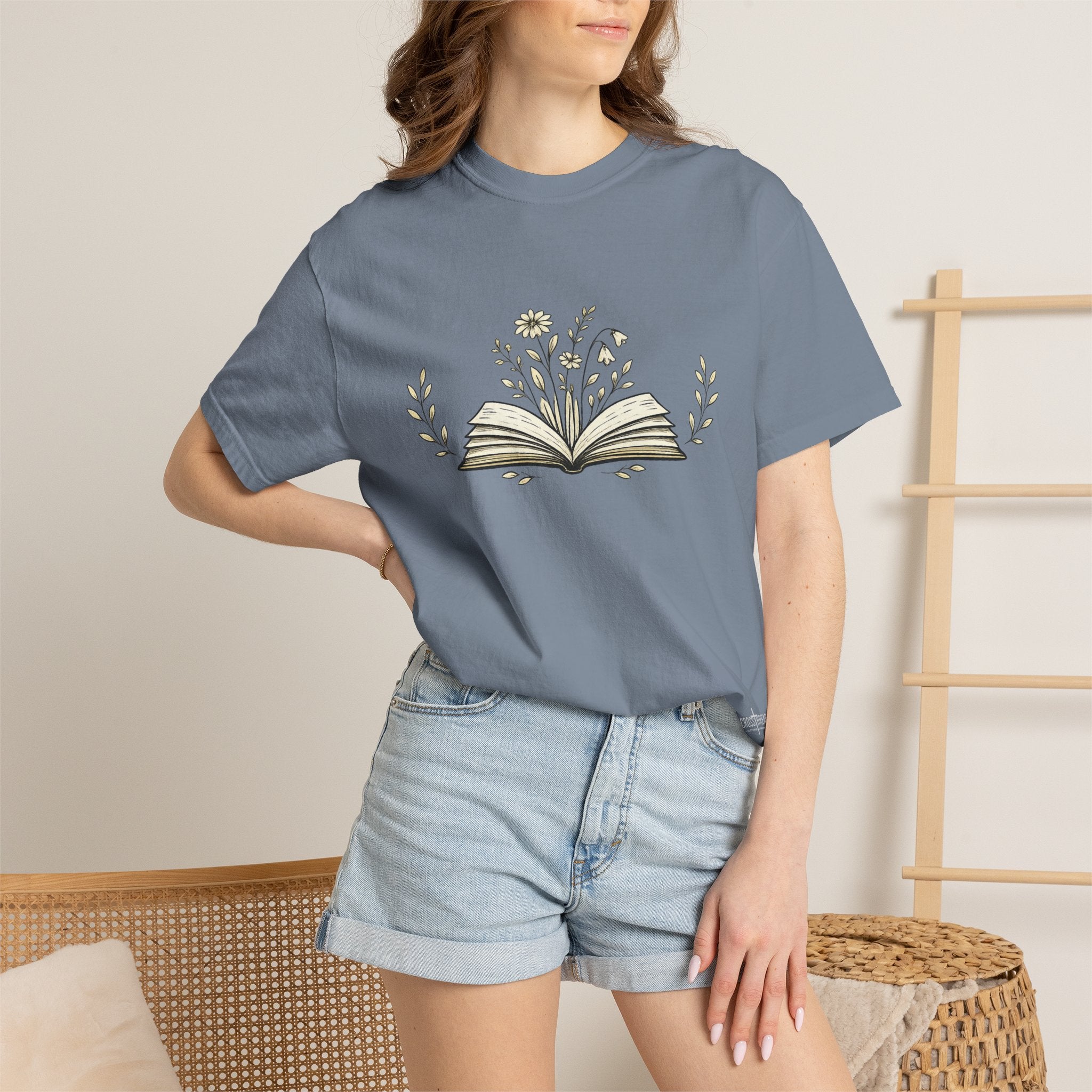 Floral Open Book T-Shirt — Book Lover Reading Tee