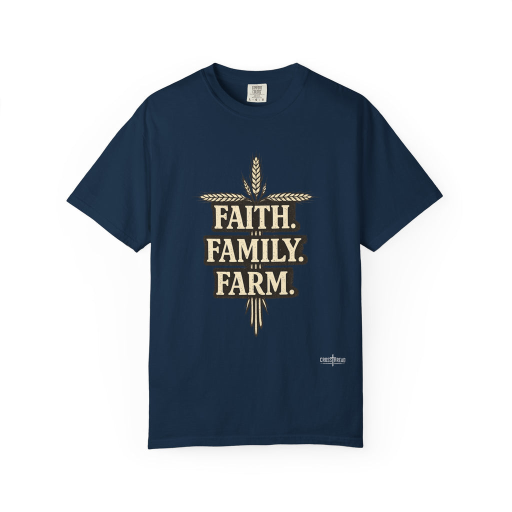 Faith Family Farm T-Shirt — Rustic Farmhouse Graphic Tee