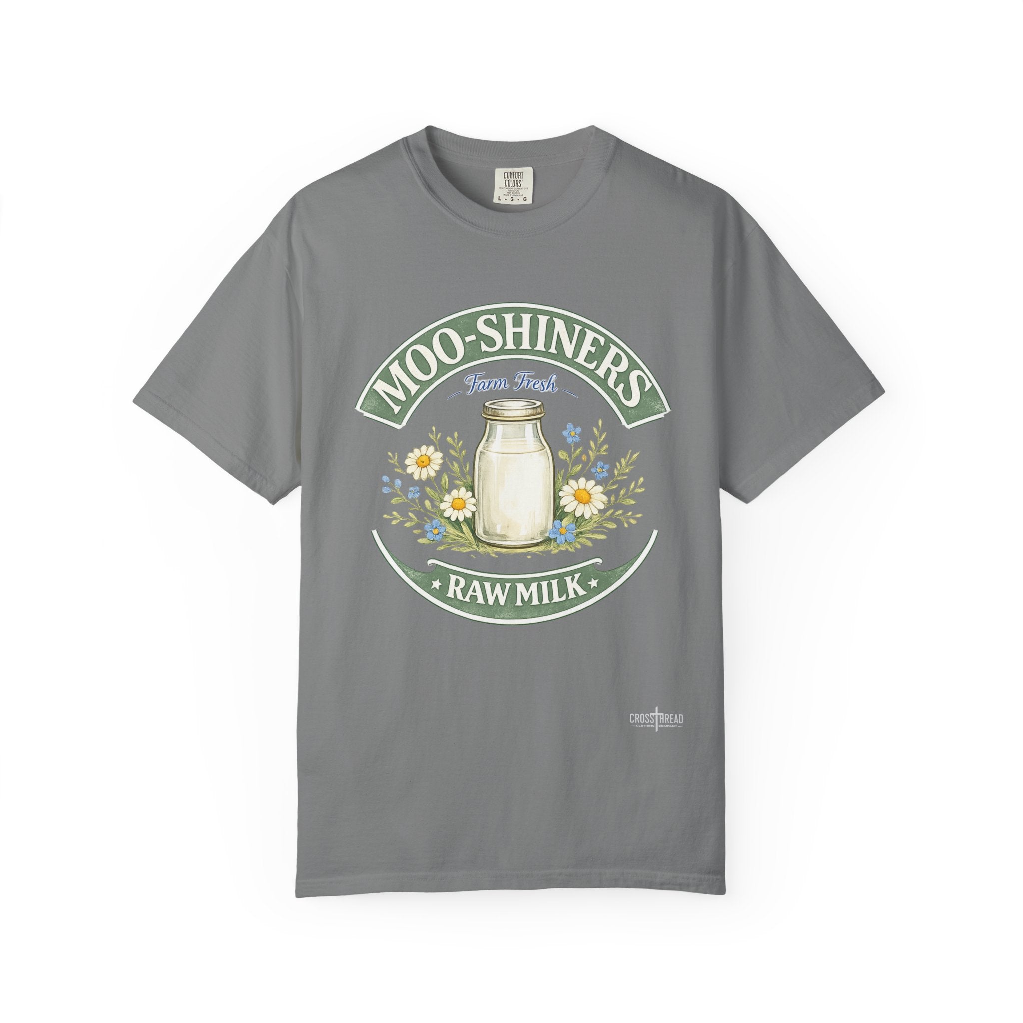 "Moo-Shiners Raw Milk" Vintage Logo Graphic T