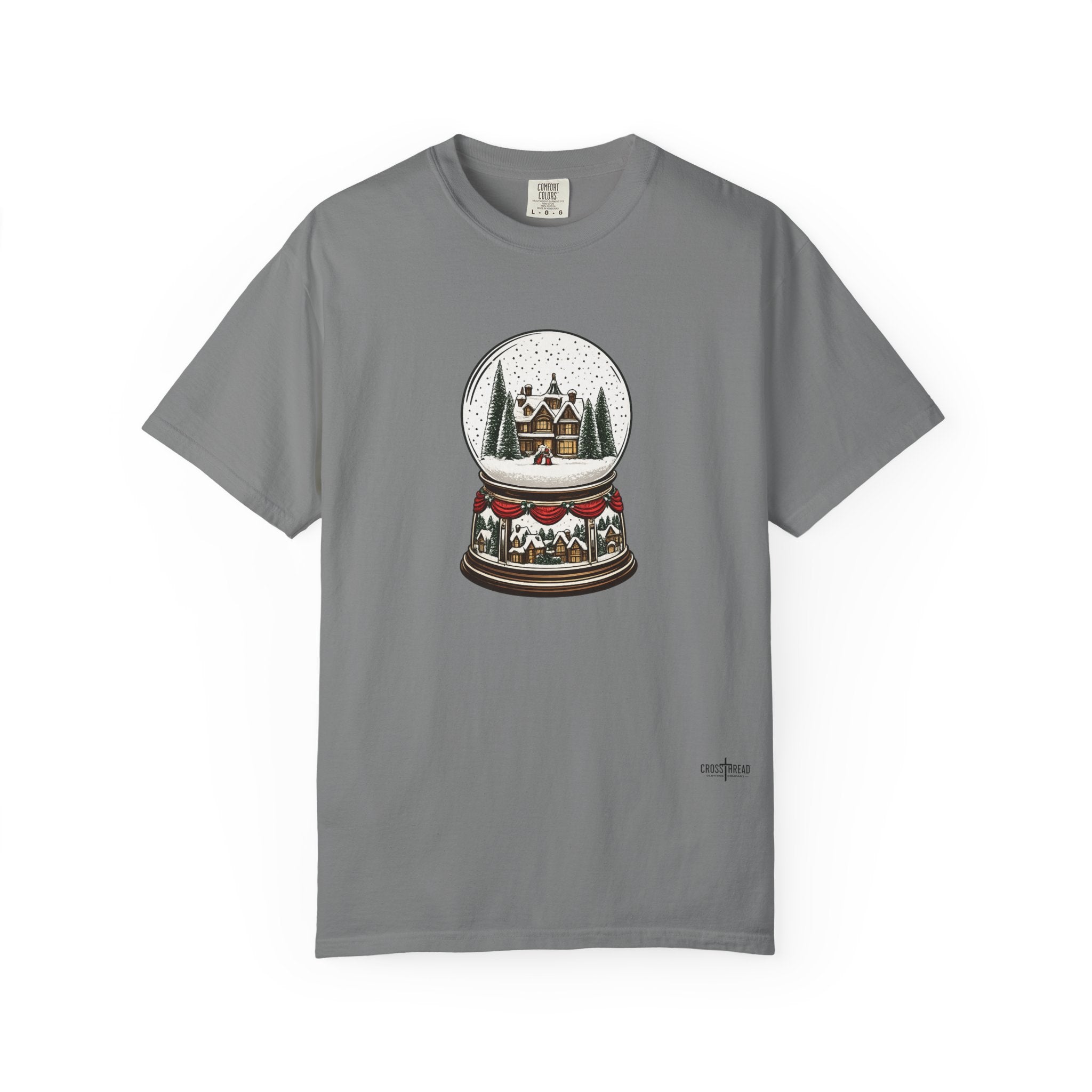 Snow Globe Holiday T-Shirt — Vintage Winter Village Graphic