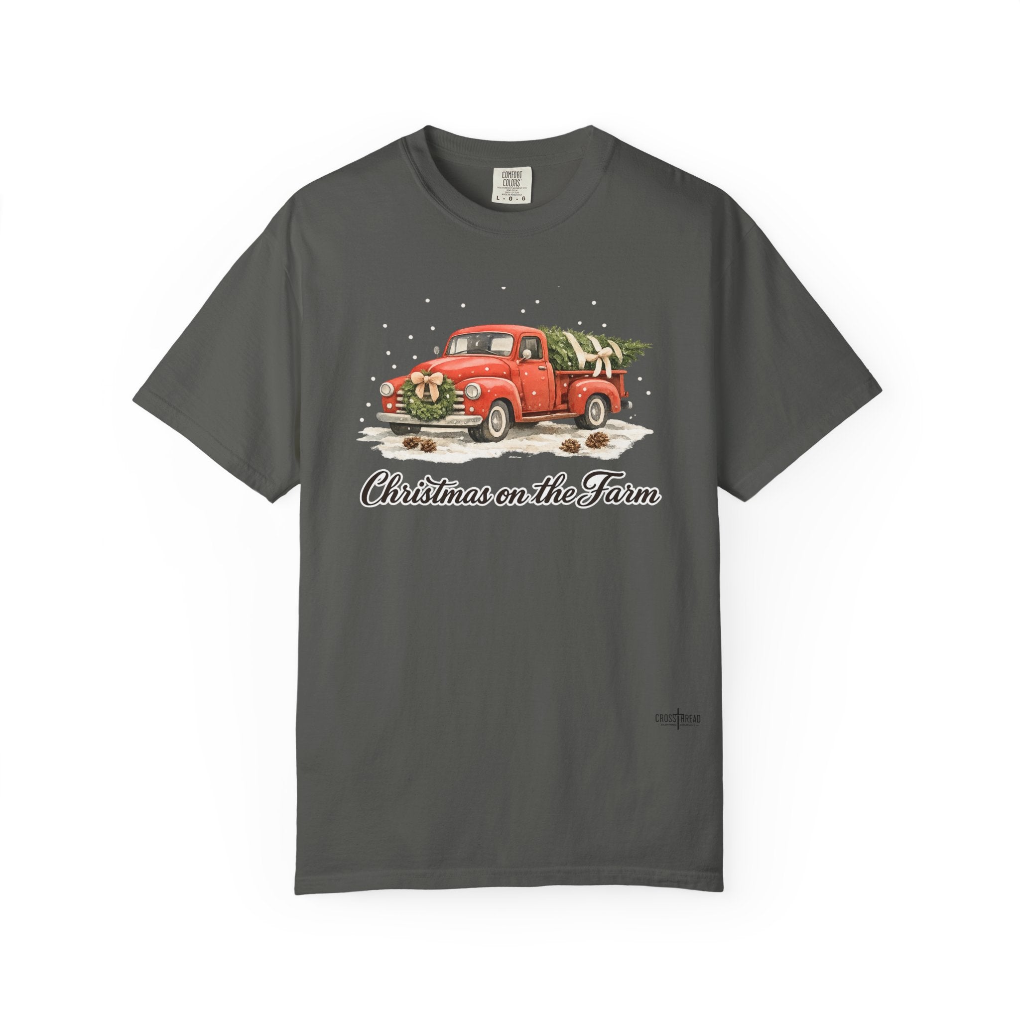 Christmas on the Farm Red Truck Comfort Colors Shirt