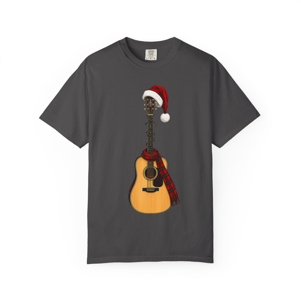 Christmas Acoustic Guitar Comfort Colors Shirt
