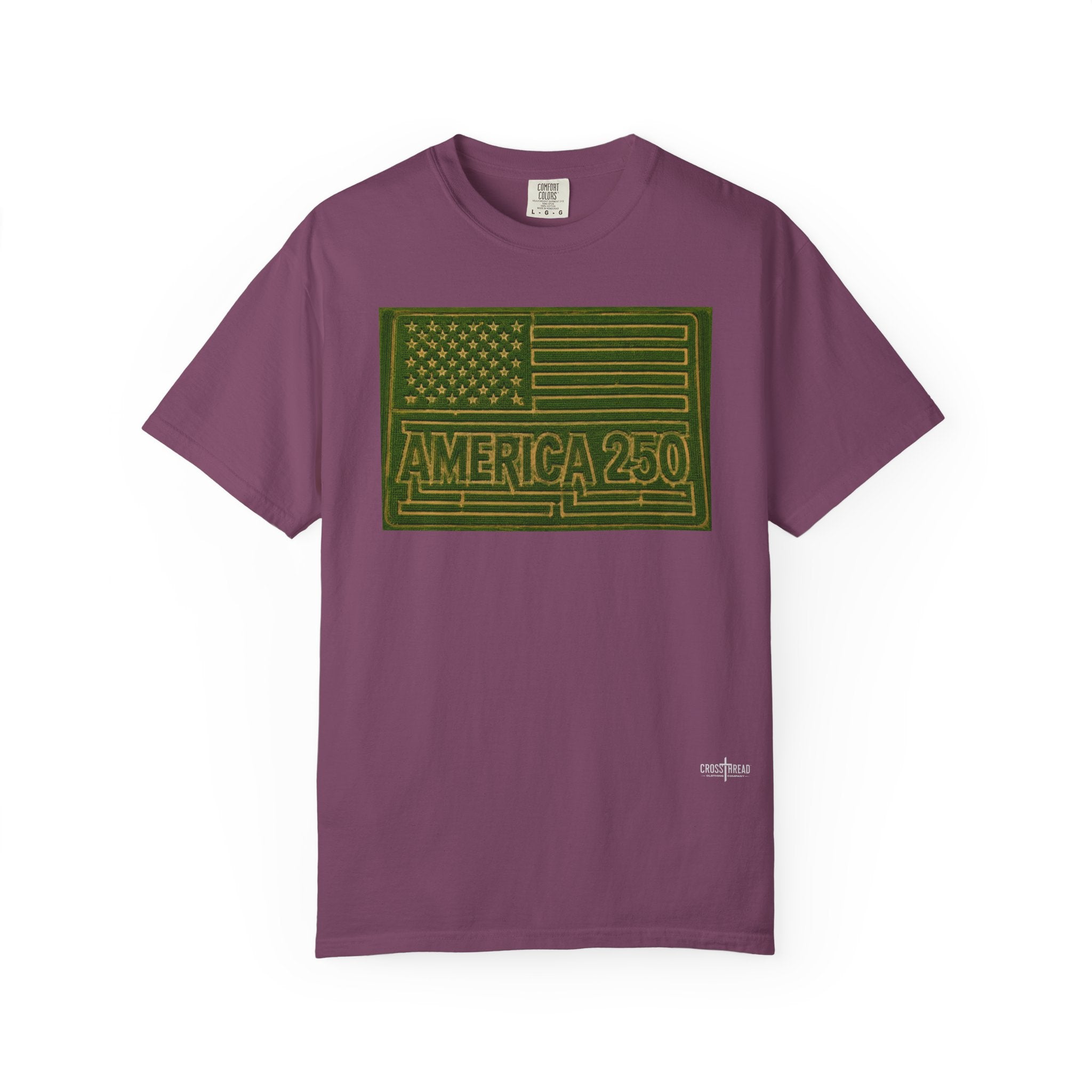 America 250 Corn Maze Flag T-Shirt — Vintage Patriotic Graphic Tee